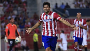 Diego Costa celebra un gol contra el Sevilla.