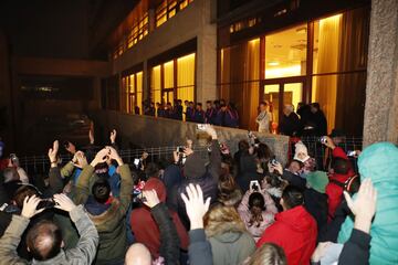 Atlético de Madrid: Recibimiento a su llegada al hotel