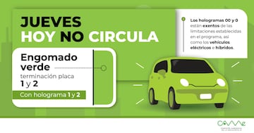 El Hoy No Circula impide a los autos con engomado verde circular por calles de la CDMX y EDOMEX este jueves 31 de octubre del 2024.