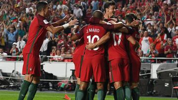 LISBON, PORTUGAL - OCTOBER 10: Portugal player celebrates after scores the second goal against Switzerland during the FIFA 2018 World Cup Qualifier between Portugal and Switzerland at the Luz Stadium on October 10, 2017 in Lisbon, Lisboa. (Photo by Octavio Passos/Getty Images)