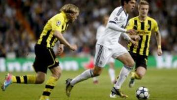 Kak&aacute; durante el partido contra el Borussia Dortmund en el Bernab&eacute;u, el 30 de abril. 