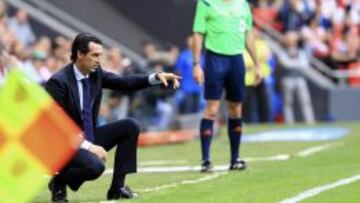 Emery, en el estadio de San Mamés.