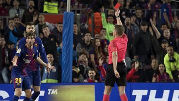 Sergi Roberto, expulsado el año pasado.