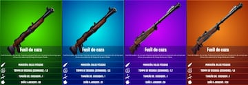 Todos los fusiles de caza de Fortnite