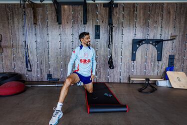 Jesús Navas en el gimnasio.