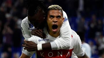 Mariano celebra su gol al Mónaco.