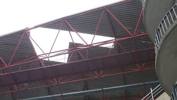 El estado en el que quedó Balaidos debido al temporal.