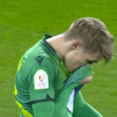 Odegaard no celebró su gol