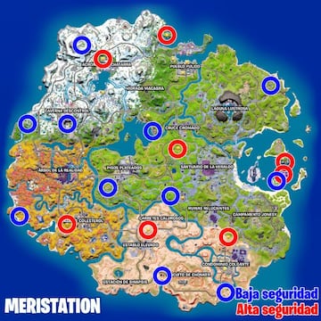 Todas las ubicaciones de C&aacute;maras de Seguridad en Fortnite Temporada 4