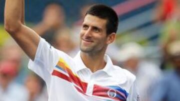 <b>SUMA Y SIGUE. </b>Djokovic celebra su victoria ante Davydenko.