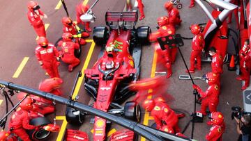 Los mecánicos de Ferrari vuelan en Montecarlo