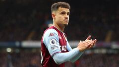 Philippe Coutinho durante un partido con el Aston Villa.