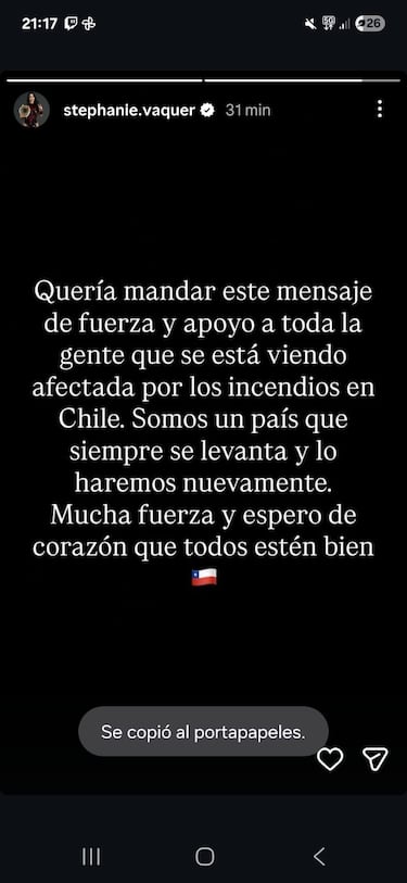 Stephanie Vaquer envía su mensaje más emotivo tras los incendios en Chile: “De corazón...”
