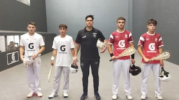 Imagen previa al partido del Mundial sub-23 de trinquete entre España y Euskadi