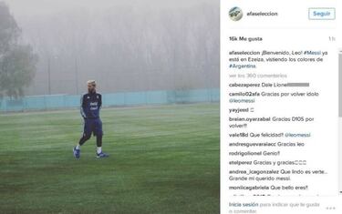 La AFA celebra la vuelta de Messi: "Bienvenido Leo"