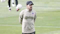 Simeone, durante un entrenamiento del Atl&eacute;tico.