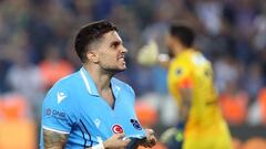 TRABZON, TURKIYE - SEPTEMBER 18: Bartra of Trabzonspor celebrates after scoring a goal during Turkish Super Lig week 7 match between Trabzonspor and Gaziantep FK at Senol Gunes Sports Complex in Trabzon, Turkiye on September 18, 2022. (Photo by Hakan Burak Altunoz/Anadolu Agency via Getty Images)