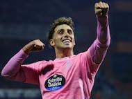 Pablo Durán celebra el gol anotado ante el Dinamo de Zagreb en Europa League