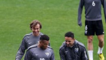 Julio Baptista en el entrenamiento del Málaga.