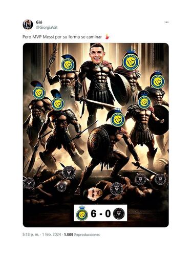 Los memes se ceban con Messi tras la goleada del Al-Nassr