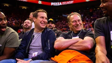 Phoenix Suns owner Mat Ishbia (left) with Michigan State Spartans basketball head coach Tom Izzo