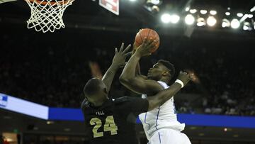 El gigante Tacko Fall, a punto de eliminar a la todopoderosa Duke: Zion y un mil¨ªmetro les salv¨®