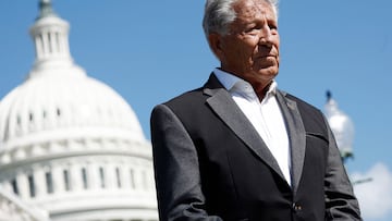 Mario Andretti, durante una rueda de prensa en el Capitolio.