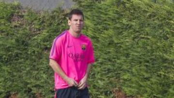 Messi se entrenó en solitario.