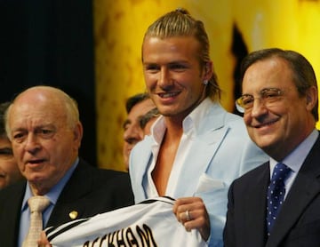 David Beckham presented at Real Madrid in 2003.