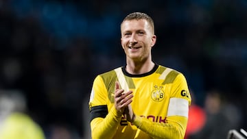BOCHUM, GERMANY - FEBRUARY 07: Marco Reus of Borussia Dortmund celebrates the victory after the DFB Cup round of 16 match between VfL Bochum and Borussia Dortmund at Vonovia Ruhrstadion on February 7, 2023 in Bochum, Germany. (Photo by Alexandre Simoes/Borussia Dortmund via Getty Images) 

XYZ