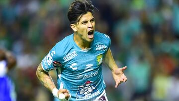     Victor Davila celebrates his goal 3-0 of Leon during the game Leon FC (MEX) vs Violette FC (HAI), corresponding to Quarterfinals first leg match of the 2023 Scotiabank Concacaf Champions League, at Nou Camp Leon Stadium, on April 04, 2023.
<br><br>
Victor Davila celebra su gol 3-0 de Leon durante el partido Leon FC (MEX) vs Violette FC (HAI), correspondiente al partido de Ida de Cuartos de final de la Liga de Campeones Scotiabank Concacaf 2023, en el Estadio Nou Camp Leon, el 04 de Abril de 2023.