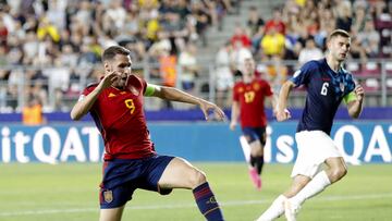 Bucharest (Romania), 24/06/2023.- Spain's Abel Ruiz in action during the UEFA Under-21 Championship group stage match between Spain and Croatia in Bucharest, Romania, 24 June 2023. (Croacia, Rumanía, España, Bucarest) EFE/EPA/Robert Ghement
