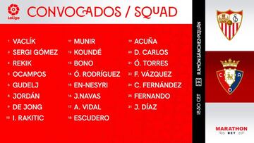Convocatoria del Sevilla.