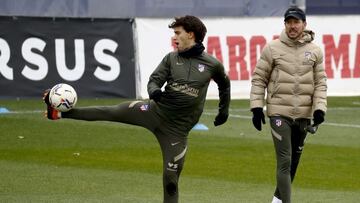 João Félix, en el entrenamiento del Atlético.