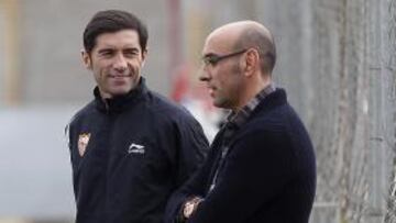 Marcelino y Monchi, en el Sevilla.