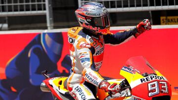 Marc Márquez celebrando su victoria en Austin.