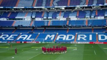 Entrenamiento del Atlético en el Bernabéu