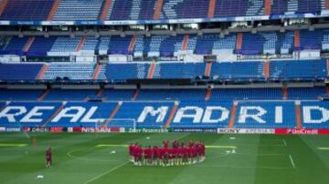 Entrenamiento del Atlético en el Bernabéu