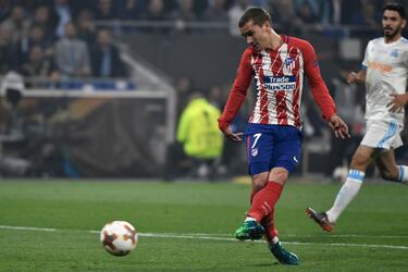 El francés jugó 257 partidos con el Atlético, 57 en competición europea (27 goles y nueve asistencias). Ganó tres títulos de rojiblanco: una Supercopa de España, una Europa League y una Supercopa de Europa (ante el Real Madrid). En la final de la Europa League disputada en Lyon ante el Marsella marcó dos goles y su actuación fue decisiva. Debutó en partido europeo el 16 de septiembre de 2014 ante el Olympiacos, con derrota por 3-2. Siempre lamentó su error en penalti de la final de Champions de Milán frente al Real Madrid, aunque antes había marcado en semifinales (Bayern) y en cuartos (Barça). La calidad y los goles del francés hicieron del Atlético un equipo muy fuerte en Europa