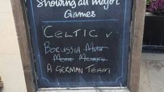Gladbach toast Glasgow pub joke with Twitter name change
