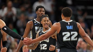 MEMPHIS, TENNESSEE - FEBRUARY 28: Ja Morant #12 of the Memphis Grizzlies reacts during the second half against the Los Angeles Lakers at FedExForum on February 28, 2023 in Memphis, Tennessee. NOTE TO USER: User expressly acknowledges and agrees that, by downloading and or using this photograph, User is consenting to the terms and conditions of the Getty Images License Agreement.   Justin Ford/Getty Images/AFP (Photo by Justin Ford / GETTY IMAGES NORTH AMERICA / Getty Images via AFP)