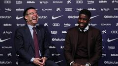 Bartomeu, en su &uacute;ltima aparici&oacute;n p&uacute;blica junto a Umtiti.