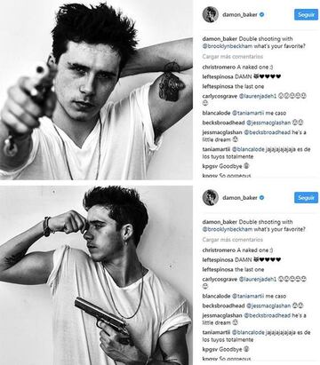 Las dos fotos de Brooklyn Beckham con pistola que subi&oacute; Damon Baker