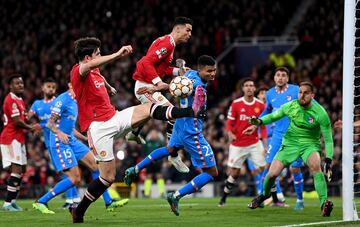 Harry Maguire, Cristiano Ronaldo, Reinildo y Jan Oblak. 