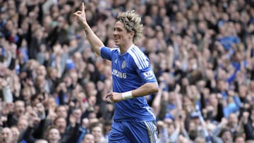 Torres celebra un gol al Leicester.