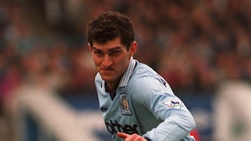Mikheil Kavelashvili, cuando era jugador del Manchester City.