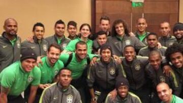 Foto de grupo en el adiós de Neymar.
