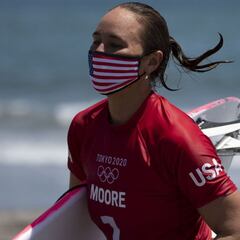 How many surfing world titles has Carissa Moore won?