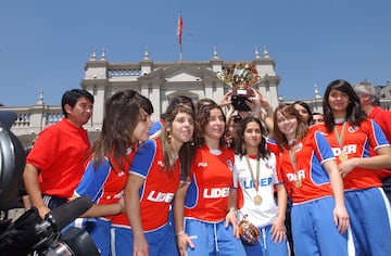 Quintanilla y las Marcianitas fueron recibidas en La Moneda.