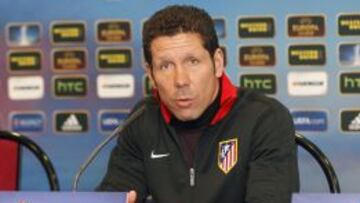 Diego Pablo Simeone en la rueda de prensa de Europa League.